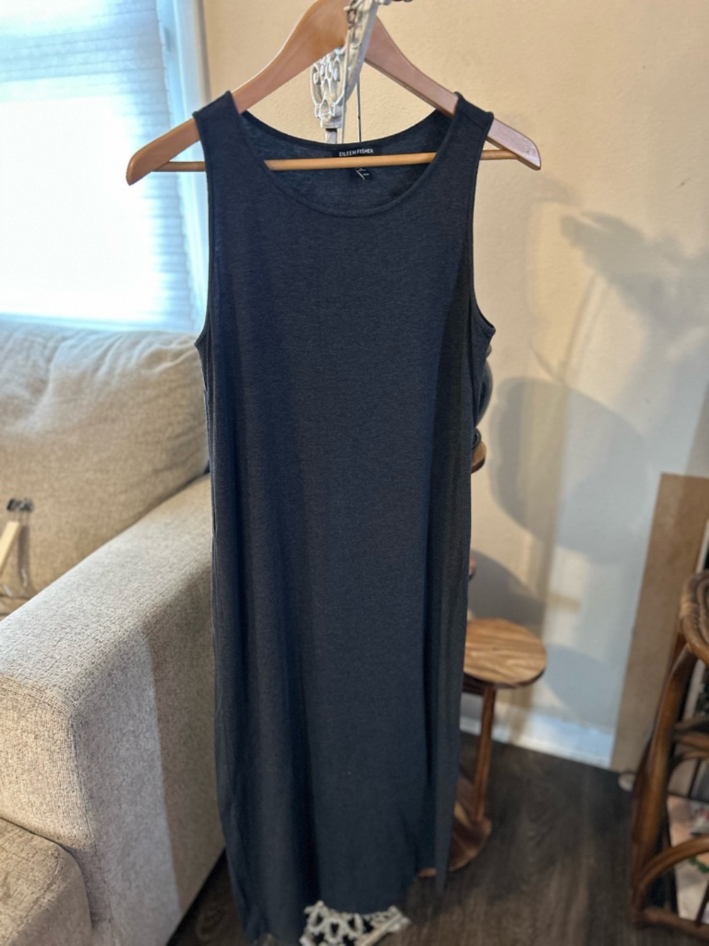 Eileen Fisher Charcoal Tank Maxi Dress Size XS